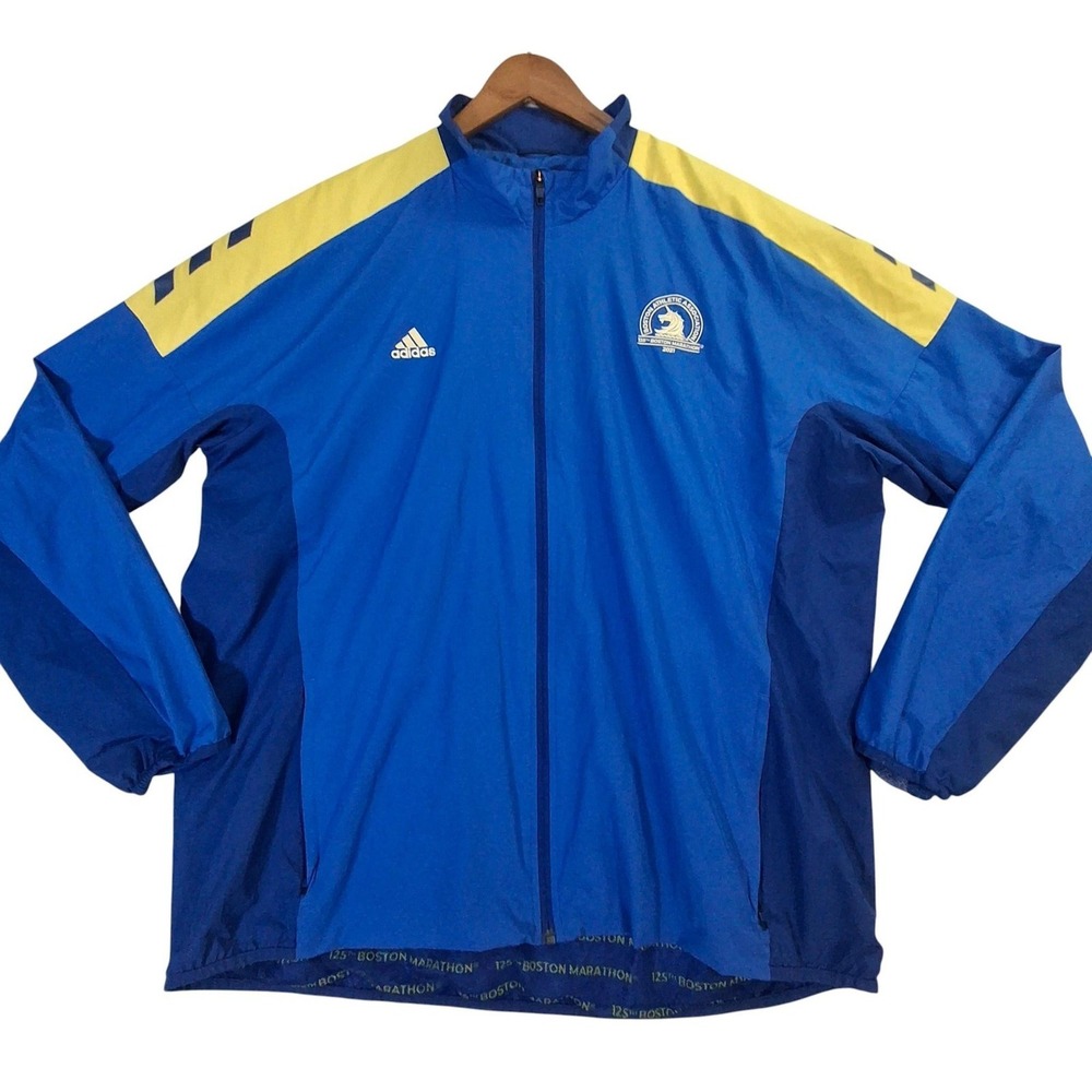 Boston Marathon Jacket Mens 2XL Blue Running Adidas Primeblue 125th BAA 2021